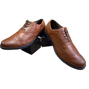 Steve Madden P-Rex Brown Leather Oxford Lace Up Dress Men's Shoe Size 13 M